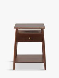 Swoon Auburn 1 Drawer Bedside Table, Light Brown