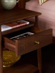 Swoon Auburn 1 Drawer Bedside Table, Light Brown - thumbnail 4
