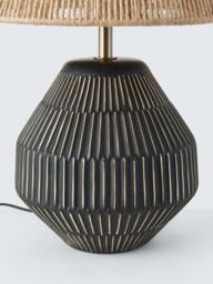 John Lewis Linear Ceramic Table Lamp, Charcoal - thumbnail 5
