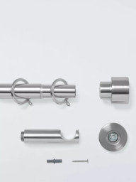 John Lewis Extendable Metal Curtain Pole Kit with Stud Finial, Dia.28mm - thumbnail 2