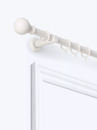 John Lewis Extendable Metal Curtain Pole Kit with Ball Finial, Dia.28mm