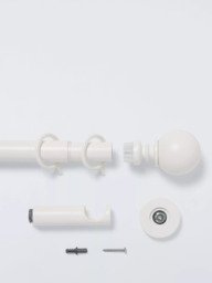 John Lewis Extendable Metal Curtain Pole Kit with Ball Finial, Dia.28mm - thumbnail 2