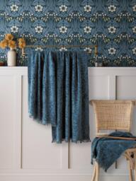 Morris & Co.Jacquard Fringed Towels, Blue - thumbnail 3