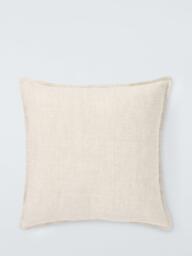 John Lewis Woven Fir Trees Stitched Cushion, Natural/Green - thumbnail 2