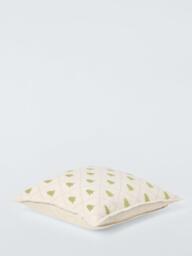 John Lewis Woven Fir Trees Stitched Cushion, Natural/Green - thumbnail 3