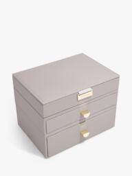 Stackers Faux Leather Classic Jewellery Box 2-Drawer Set - thumbnail 3