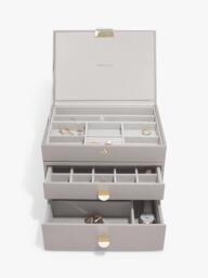 Stackers Faux Leather Classic Jewellery Box 2-Drawer Set