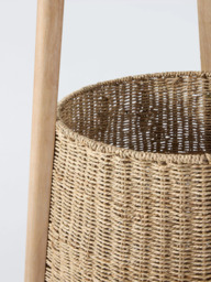John Lewis Timber Coat Stand & Woven Storage Basket, White Washed - thumbnail 4