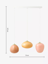 MADE Adrienne Diner Triple Pendant Ceiling Light, Pink - thumbnail 6