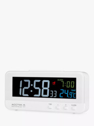 Acctim Radio Controlled LCD Digital Alarm Clock, White - thumbnail 5