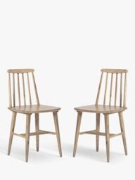 Swoon Ollie Dining Chair, Natural Oak Stain, Set of 2