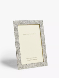 Lancaster and Gibbings Fern Leaf Pewter Photo Frame, Silver - thumbnail 1
