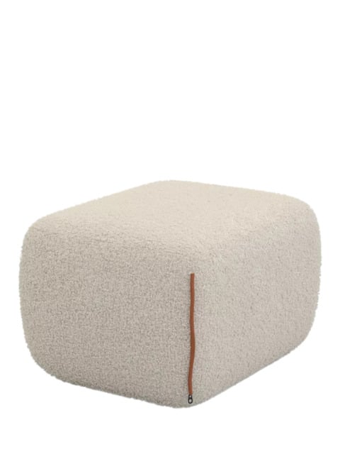 Cozmo Cozy Pouffe, Cream Fleece Brick Piping - image 1