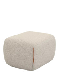 Cozmo Cozy Pouffe, Cream Fleece Brick Piping - thumbnail 1
