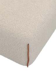 Cozmo Cozy Pouffe, Cream Fleece Brick Piping - thumbnail 4