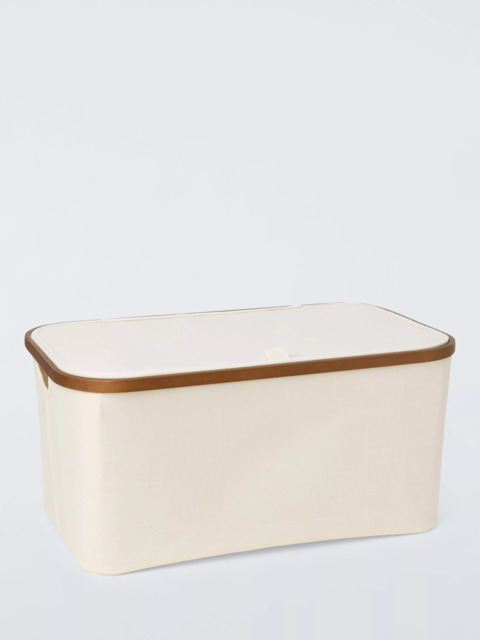 John Lewis Bamboo Rim Lidded Storage Basket, H25 x W53.4 x D33cm - image 1