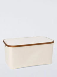 John Lewis Bamboo Rim Lidded Storage Basket, H25 x W53.4 x D33cm - thumbnail 1