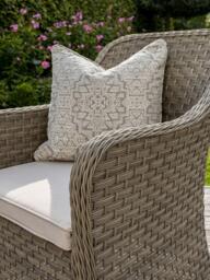 KETTLER Charlbury Woven 6-Seater Round Garden Dining Table & Chairs Set, Natural - thumbnail 4