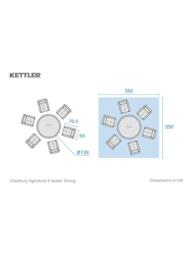 KETTLER Charlbury Woven 6-Seater Round Garden Dining Table & Chairs Set, Natural - thumbnail 6