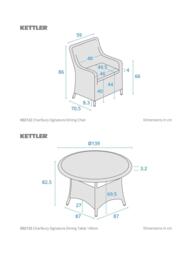 KETTLER Charlbury Woven 6-Seater Round Garden Dining Table & Chairs Set, Natural - thumbnail 5