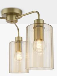 Där Daylin 5 Arm Glass Semi Flush Ceiling Light, Gold - thumbnail 4