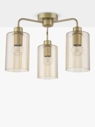 Där Daylin 5 Arm Glass Semi Flush Ceiling Light, Gold - thumbnail 3
