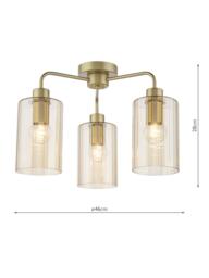 Där Daylin 5 Arm Glass Semi Flush Ceiling Light, Gold - thumbnail 6