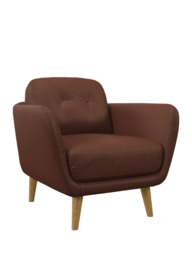 John Lewis Arlo Leather Armchair, Light Leg - thumbnail 1