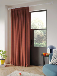 John Lewis Textured Weave Ultra Thermal Lined Pencil Pleat Door Curtain - thumbnail 2