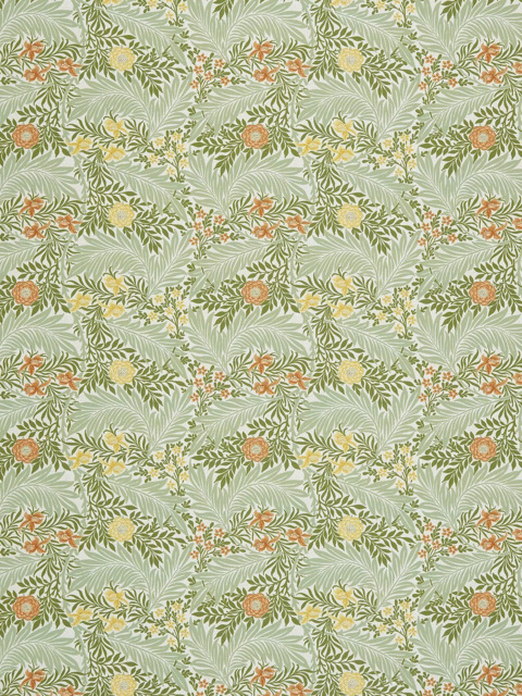 William Morris At Home Lily Flower Embroidered Made to Measure Curtains or Roman Blind, Nettle - image 1