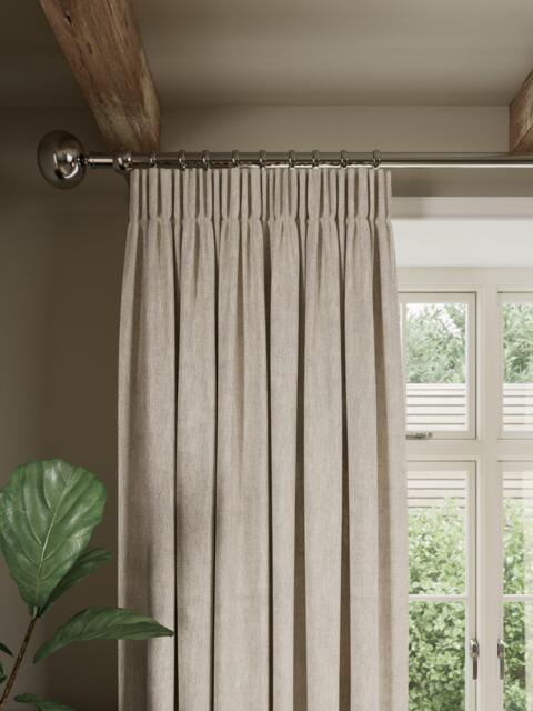 John Lewis Linen Look Pair Lined Pencil Pleat Curtains