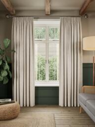 John Lewis Linen Look Pair Lined Pencil Pleat Curtains - thumbnail 3