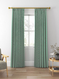 Clarke & Clarke Belgravia Made to Measure Curtains or Roman Blind, Racing Green/Linen - thumbnail 3