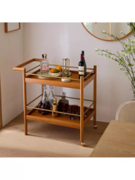 west elm Mid-Century Wood Bar Cart, Acorn - thumbnail 3