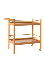 west elm Mid-Century Wood Bar Cart, Acorn