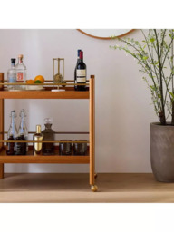 west elm Mid-Century Wood Bar Cart, Acorn - thumbnail 4