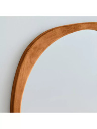 West Elm Mid Century Asymmetrical Eucalyptus Wood Wall Mirror, 167 x 72cm, Acorn - thumbnail 3