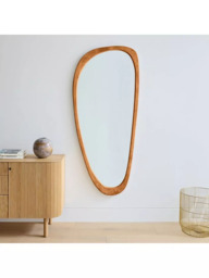 West Elm Mid Century Asymmetrical Eucalyptus Wood Wall Mirror, 167 x 72cm, Acorn - thumbnail 2