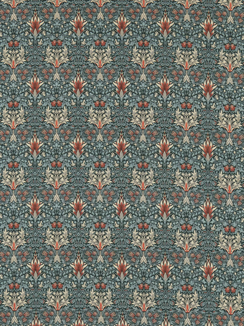 Morris & Co. Snakeshead Made to Measure Curtains or Roman Blind, Thistle/Russett - image 1
