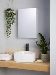 John Lewis White Gloss Single Mirrored Bathroom Cabinet - thumbnail 2