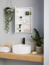 John Lewis White Gloss Single Mirrored Bathroom Cabinet - thumbnail 3