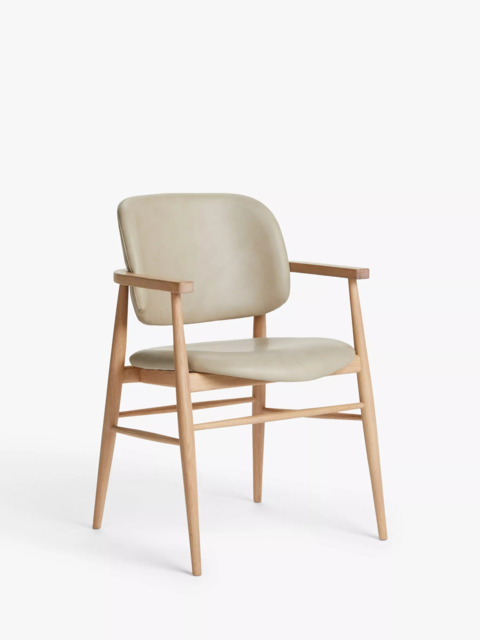 John Lewis Frame Leather Office/Dining Chair, Natural/Oak - image 1
