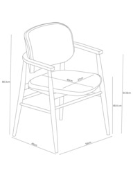 John Lewis Frame Leather Office/Dining Chair, Natural/Oak - thumbnail 6