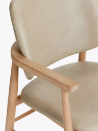 John Lewis Frame Leather Office/Dining Chair, Natural/Oak - thumbnail 5