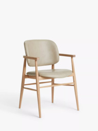 John Lewis Frame Leather Office/Dining Chair, Natural/Oak - thumbnail 1