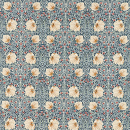 Morris & Co. Pimpernel Made to Measure Curtains or Roman Blind, Woad/Coral