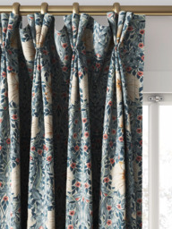 Morris & Co. Pimpernel Made to Measure Curtains or Roman Blind, Woad/Coral - thumbnail 6