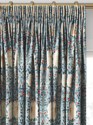 Morris & Co. Pimpernel Made to Measure Curtains or Roman Blind, Woad/Coral - thumbnail 2