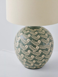 John Lewis Agnes Ceramic Floral Table Lamp, Green - thumbnail 5