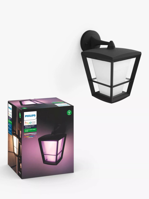Philips Hue White and Colour Ambiance Econic LED Smart Outdoor Wall Lantern, Black - image 1